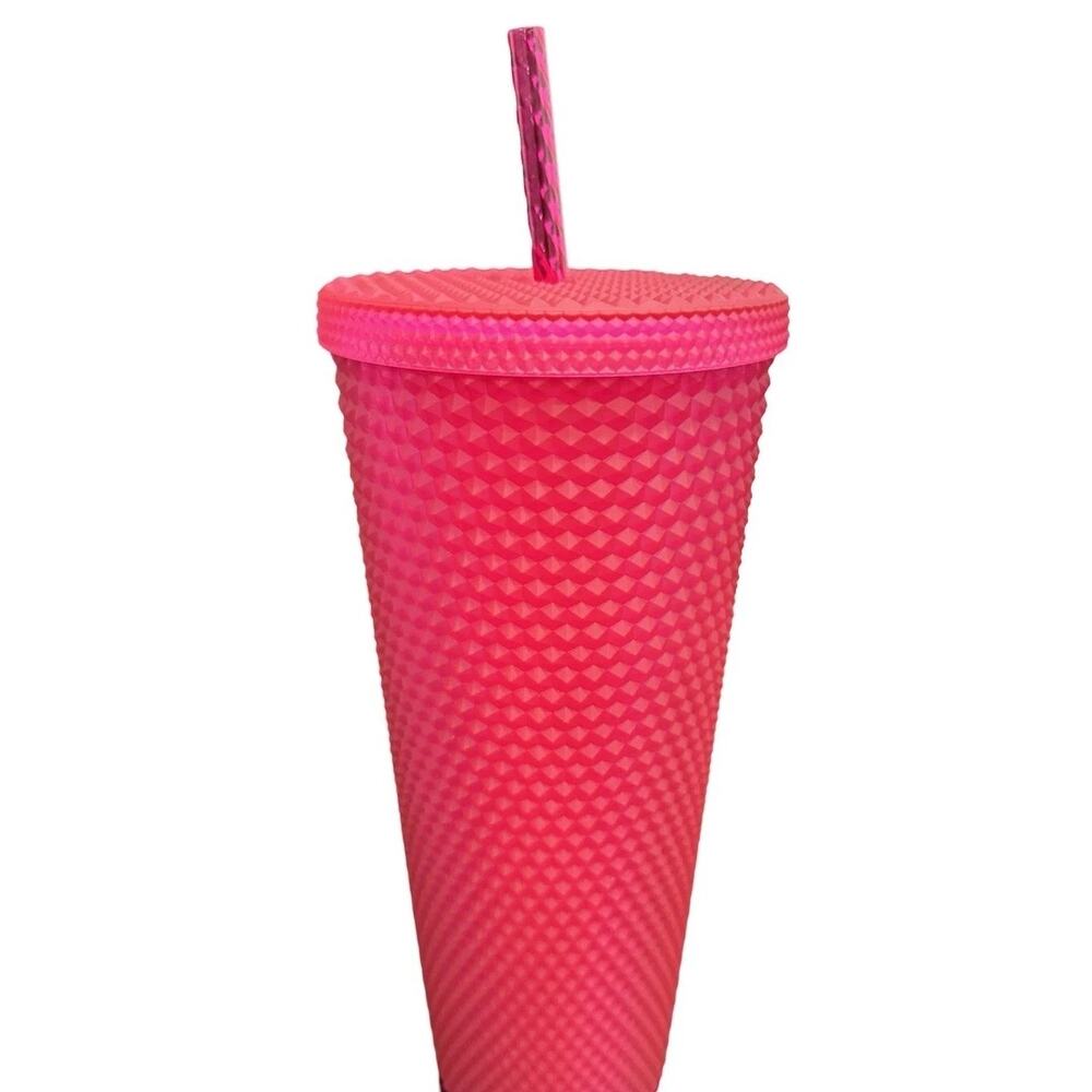 Starbucks 2023 Ruby Bling Studded 24oz Venti Tumbler Hot Pink Jelly - Picture 6 of 6